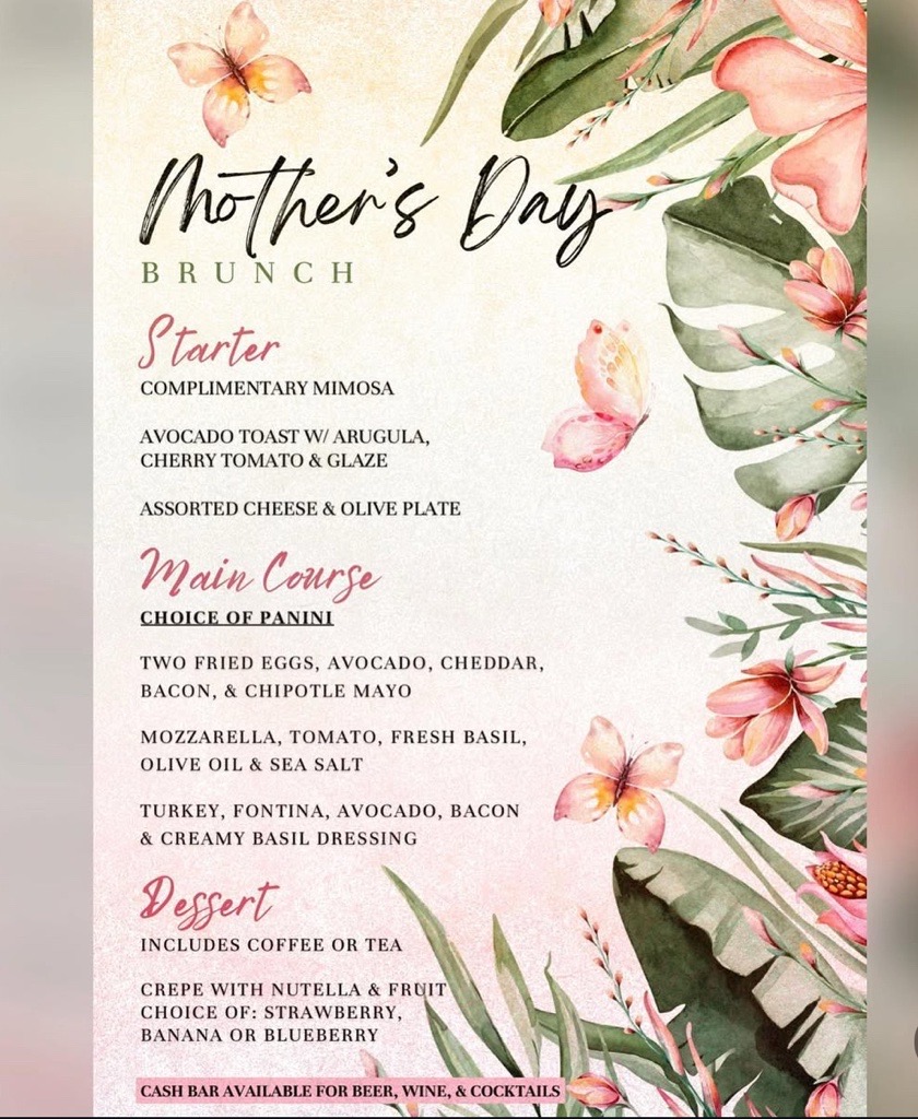 Mothers Day Brunch Menu