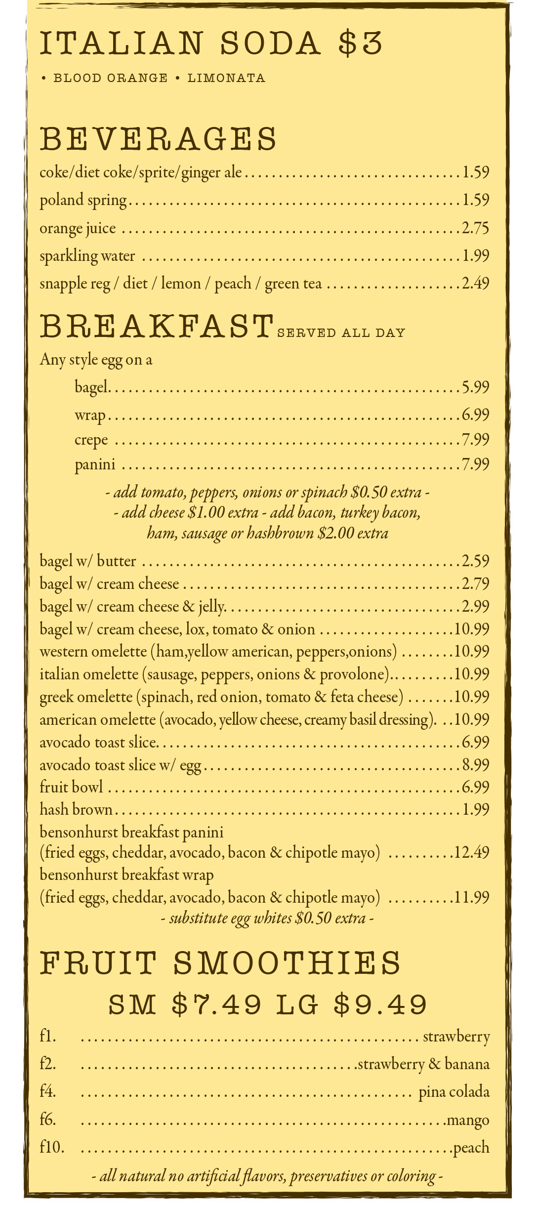 Bensonhurst Location Menu photos