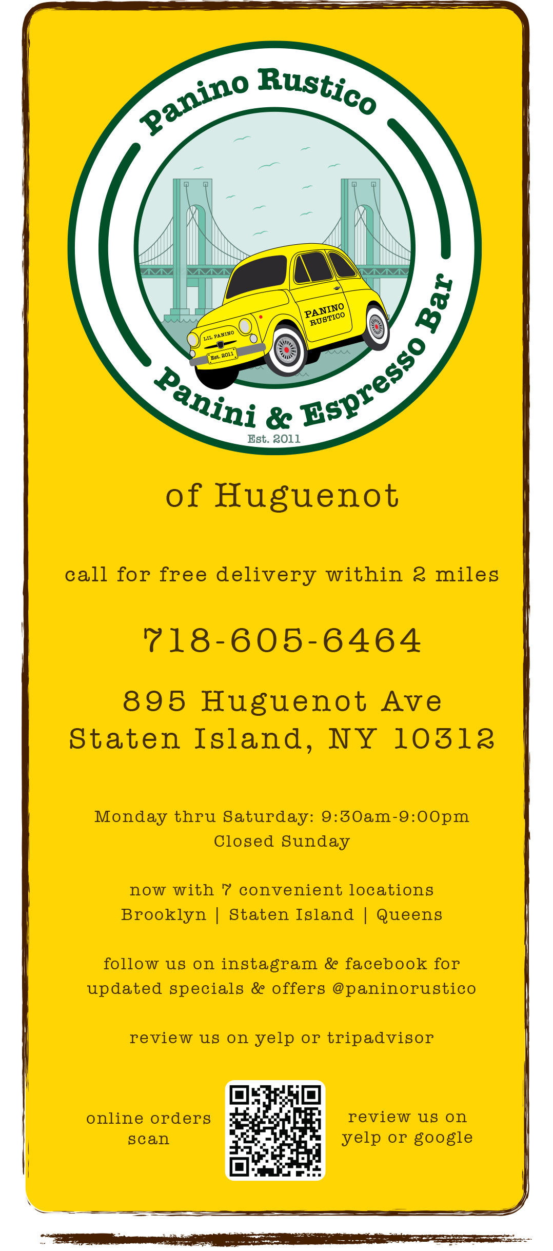 Huguenot Location Menu Photos
