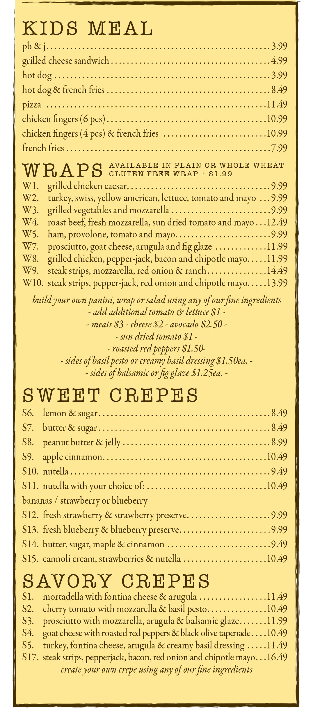 Huguenot Location Menu Photos