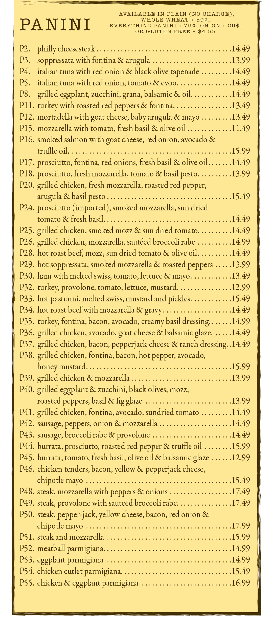 Huguenot Location Menu Photos