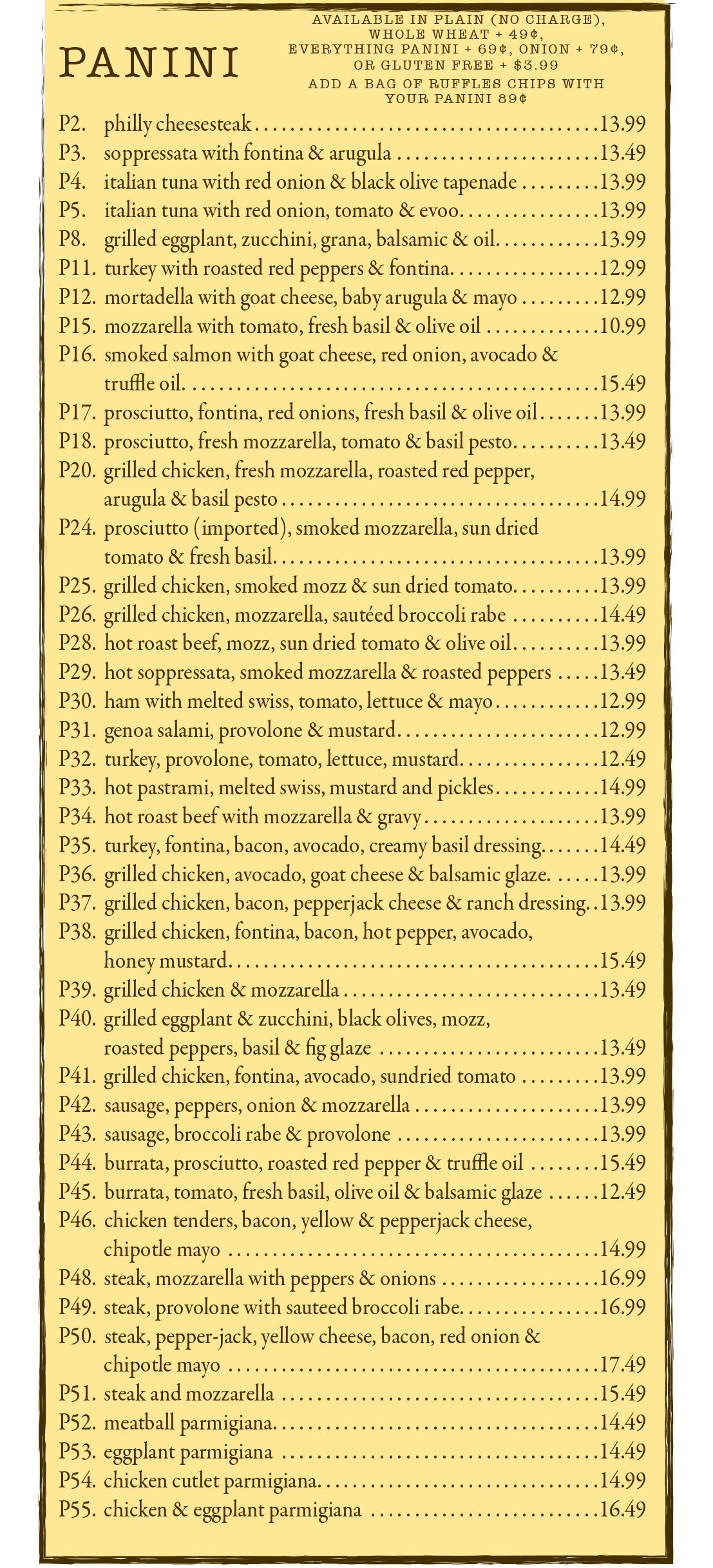 Huguenot Location Menu Photos