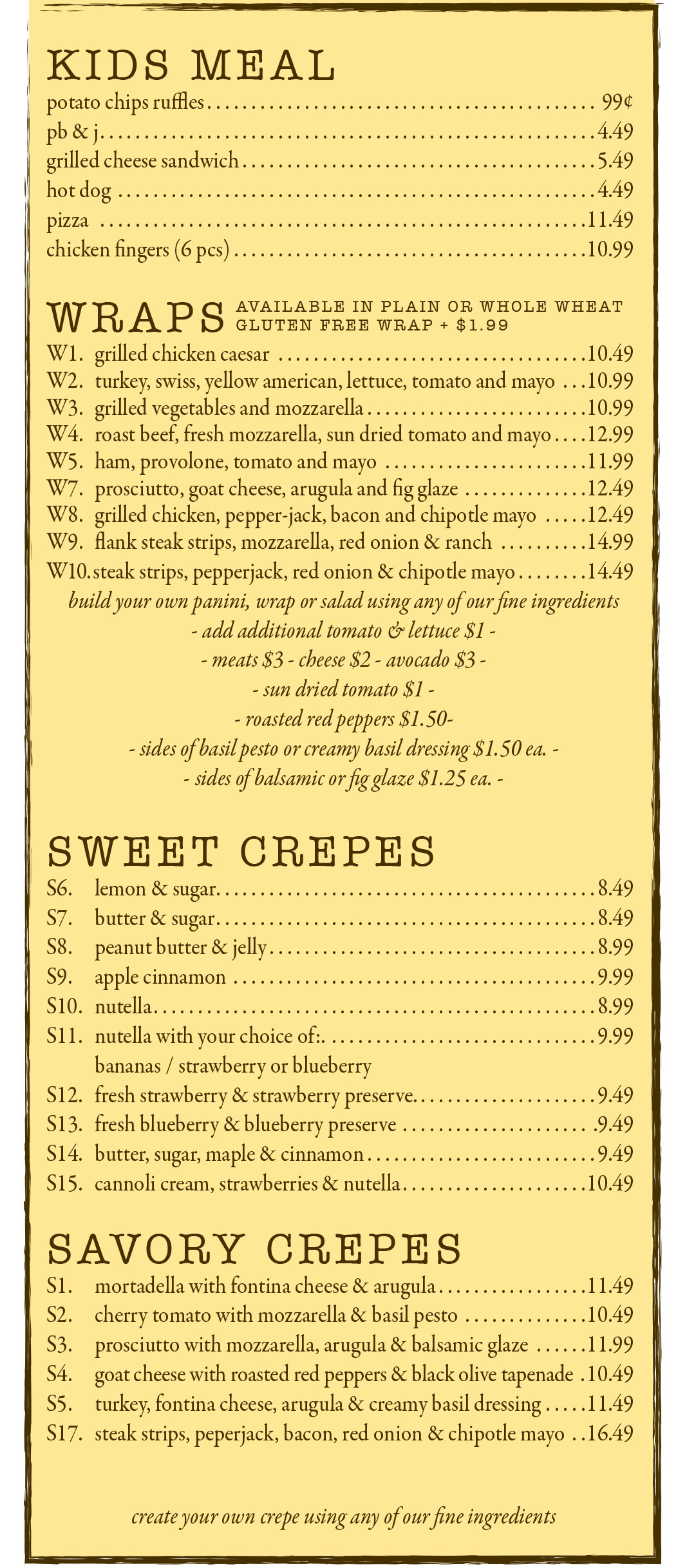 Mill Basin Location Menu photos