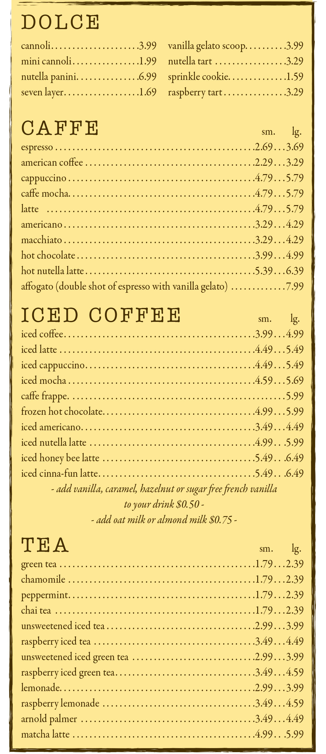 Mill Basin Location Menu photos
